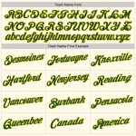 Custom Women's Cream Green-Gold V-Neck Cropped Baseball Jersey Custom Women's Cream Green-Gold V-Neck Cropped Baseball Jersey