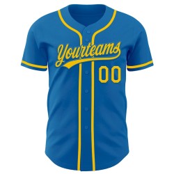 Custom Blue Yellow Authentic Baseball Jersey Custom Blue Yellow Authentic Baseball Jersey
