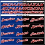 Custom Black Red-Royal Split Fashion Performance T-Shirt Custom Black Red-Royal Split Fashion Performance T-Shirt