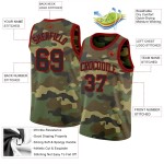 Custom Camo Black-Red Authentic Salute To Service Basketball Jersey Custom Camo Black-Red Authentic Salute To Service Basketball Jersey