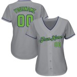 Custom Gray Neon Green-Navy Authentic Baseball Jersey Custom Gray Neon Green-Navy Authentic Baseball Jersey