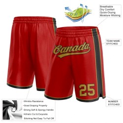 Custom Red Old Gold-Black Authentic Basketball Shorts Custom Red Old Gold-Black Authentic Basketball Shorts