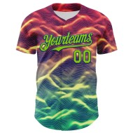 Custom Black Neon Green-Royal 3D Pattern Design Rave Psychedelic Tiny Spot Authentic Baseball Jersey Custom Black Neon Green-Royal 3D Pattern Design Rave Psychedelic Tiny Spot Authentic Baseball Jersey