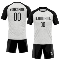 Custom White Black Abstract Line Sublimation Volleyball Uniform Jersey Custom White Black Abstract Line Sublimation Volleyball Uniform Jersey