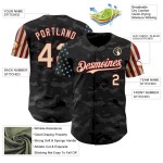 Custom Camo Cream-Crimson 3D American Flag Authentic Salute To Service Baseball Jersey Custom Camo Cream-Crimson 3D American Flag Authentic Salute To Service Baseball Jersey