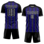 Custom Black Dark Purple-White Line Sublimation Soccer Uniform Jersey Custom Black Dark Purple-White Line Sublimation Soccer Uniform Jersey