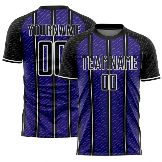 Custom Black Dark Purple-White Line Sublimation Soccer Uniform Jersey Custom Black Dark Purple-White Line Sublimation Soccer Uniform Jersey