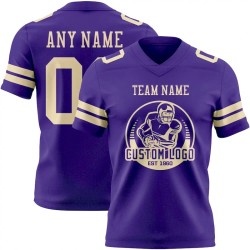 Custom Purple Cream Mesh Authentic Football Jersey Custom Purple Cream Mesh Authentic Football Jersey