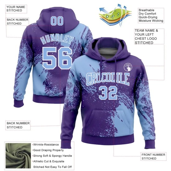 Custom Stitched Purple Light Blue-White 3D Pattern Design Abstract Brush Stroke Sports Pullover Sweatshirt Hoodie Custom Stitched Purple Light Blue-White 3D Pattern Design Abstract Brush Stroke Sports Pullover Sweatshirt Hoodie
