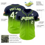 Custom Navy White-Neon Green Authentic Fade Fashion Baseball Jersey Custom Navy White-Neon Green Authentic Fade Fashion Baseball Jersey