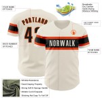 Custom Cream Black-Orange Authentic Baseball Jersey Custom Cream Black-Orange Authentic Baseball Jersey