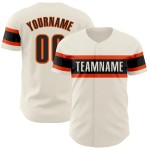 Custom Cream Black-Orange Authentic Baseball Jersey Custom Cream Black-Orange Authentic Baseball Jersey