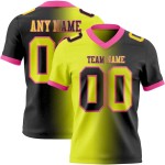 Custom Black Neon Yellow-Pink Mesh Authentic Gradient Fashion Football Jersey Custom Black Neon Yellow-Pink Mesh Authentic Gradient Fashion Football Jersey