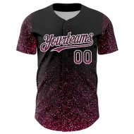 Custom Black Pink-White 3D Pattern Design Abstract Colorful Glittering Dot Authentic Baseball Jersey Custom Black Pink-White 3D Pattern Design Abstract Colorful Glittering Dot Authentic Baseball Jersey