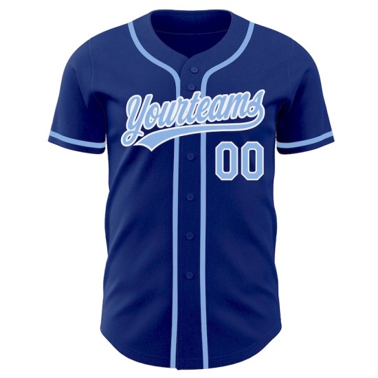 Custom Royal Light Blue-White Authentic Baseball Jersey Custom Royal Light Blue-White Authentic Baseball Jersey