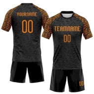 Custom Black Bay Orange Animal Print Sublimation Volleyball Uniform Jersey Custom Black Bay Orange Animal Print Sublimation Volleyball Uniform Jersey