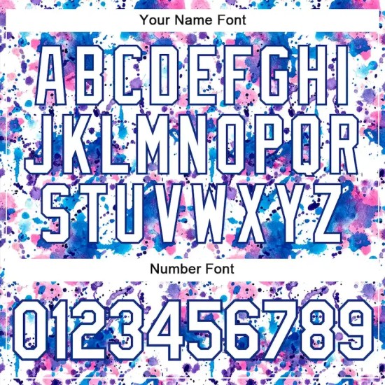 Custom Graffiti Pattern White-Royal 3D Abstract Watercolor Authentic Baseball Jersey Custom Graffiti Pattern White-Royal 3D Abstract Watercolor Authentic Baseball Jersey