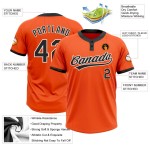 Custom Orange Black-White Two-Button Unisex Softball Jersey Custom Orange Black-White Two-Button Unisex Softball Jersey